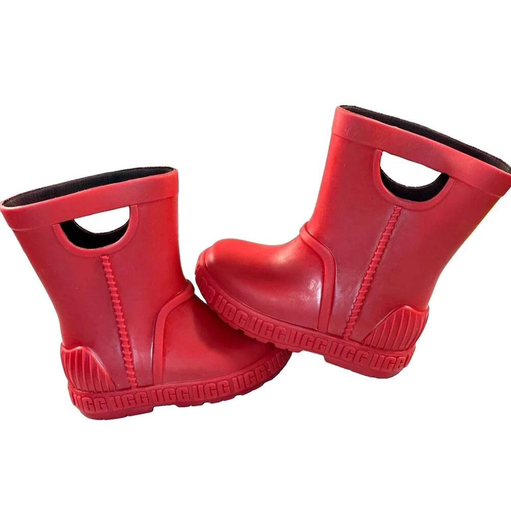 UGG Drizlita Toddler Red Waterproof Rain Boots Size 6 Style 1130361T